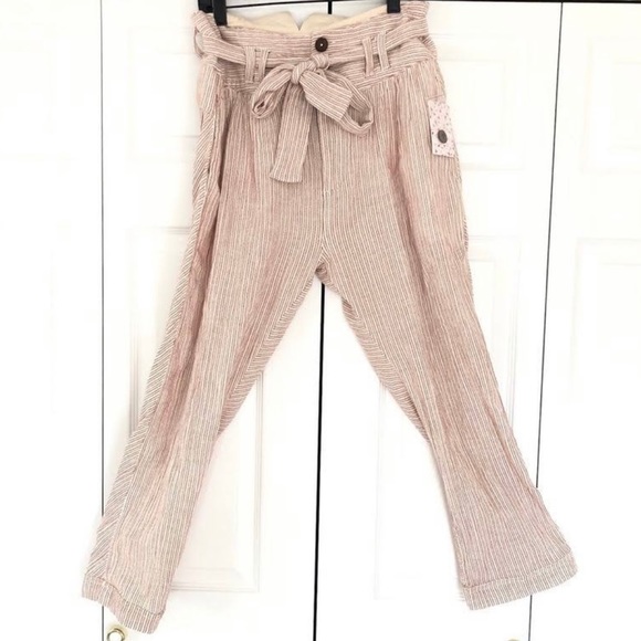 Free People high rise striped jumpsuit pants sz 6 - Picture 6 of 10
